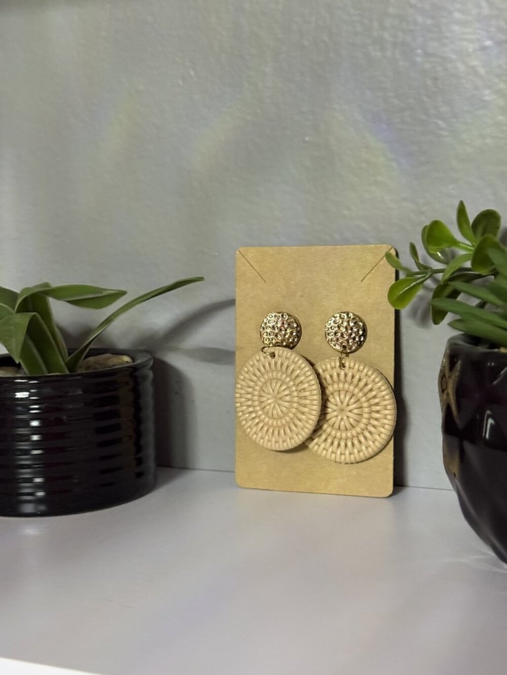 Gold & Tan Earrings From My Small Business